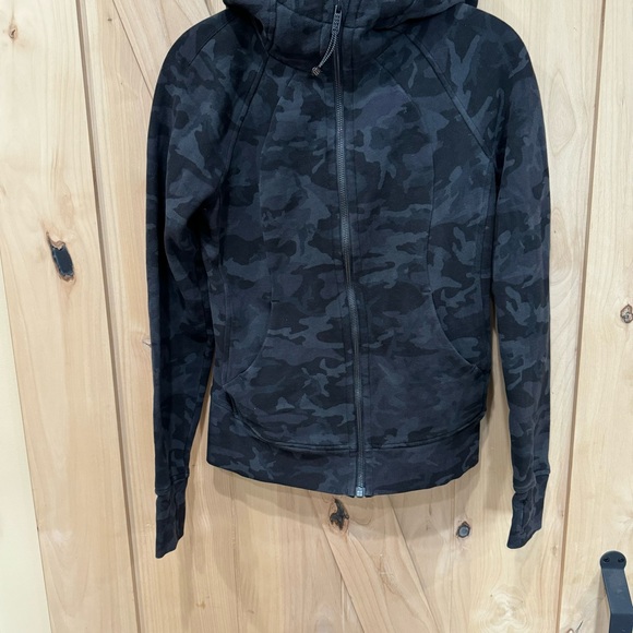 Lululemon Scuba Hoodie Size 4 Cotton Fleece Incognito Camo Multi Grey Jacket - Picture 6 of 16